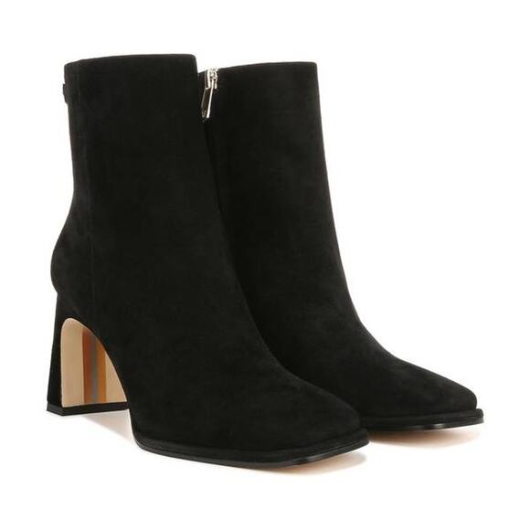 Sam Edelman Irie Ankle Bootie EC0228777 in Black Suede US 6.5 M NEW Block Heeled - Picture 1 of 5
